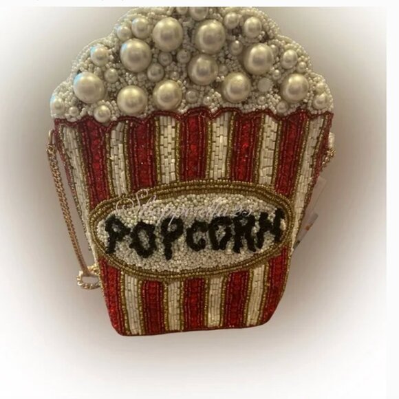 Popcorn Beaded Bag with Faux Pearls Hand Made in India Crossbody Tik Tok Viral - Picture 4 of 6